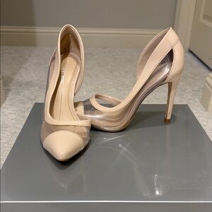 Gianni Bini Nude and Clear Heels